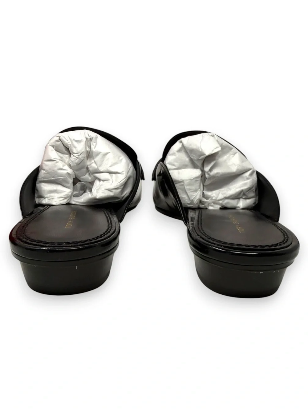 NWT Tory Burch Pointed Backless Loafers Perfect Black Patent Leather 7.5 Women’s